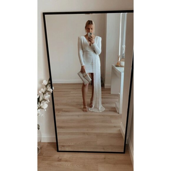 Nadine Merabi Leah White Sequin Dress Small - Picture 10 of 15